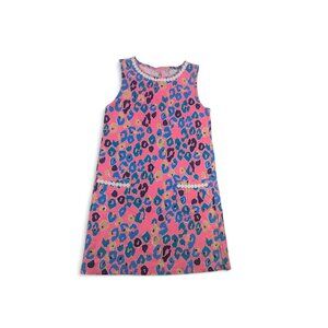 Lilly Pulitzer Girls Dress Size 8 - 10 Large Little Lily Cheetah Print Pink
